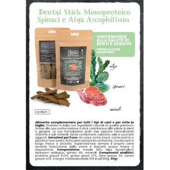 FARM COMPANY Buono Dentalstick Monoproteico Spinaci e Alga Ascophillum 80 gr. - 
