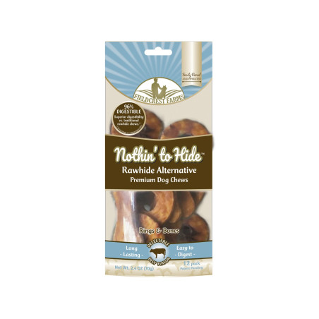 FARM COMPANY NOTHING TO HIDE Snack per cani ossi e ciabelle al manzo 12 pz. - 