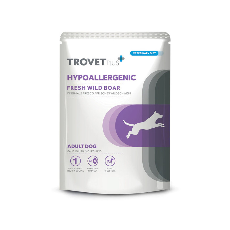 Trovet - Plus Dog Adult Hypoallergenic Sanglier frais 100gr Trovet - Plus Dog Adult Hypoallergenic Sanglier frais 100gr