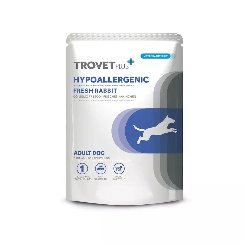 Trovet - Plus Hunde-Erwachsener, hypoallergen, Coniglio Fresco, 100 g