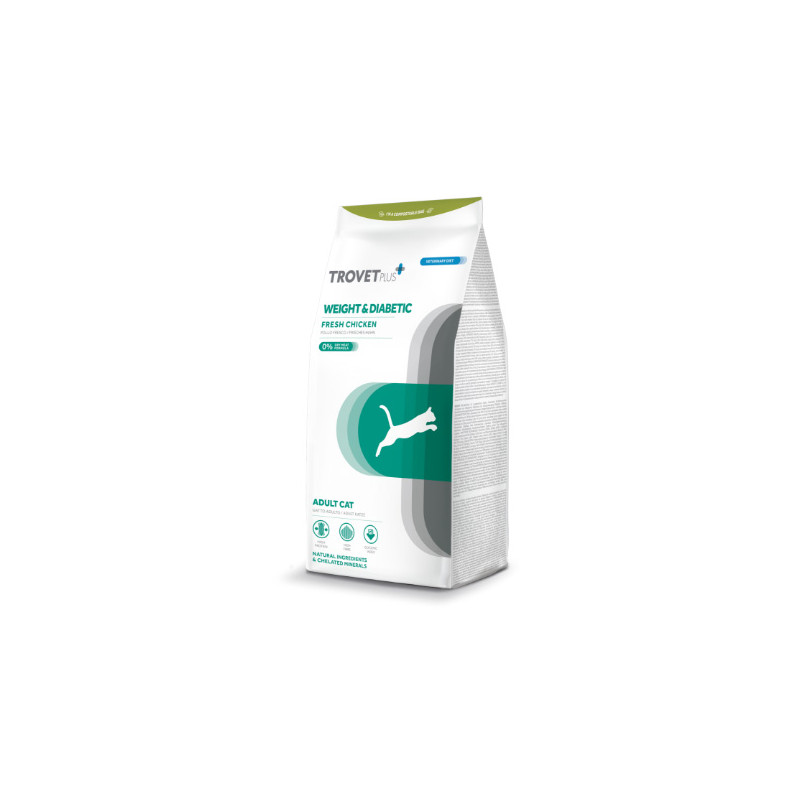 Trovet - Plus Cat Adult Weight et Diabetic Poulet frais 1.2KG Trovet - Plus Cat Adult Weight et Diabetic Poulet frais 1.2KG