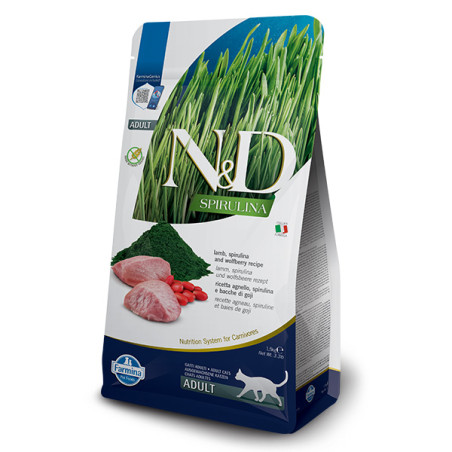 Farmina - Natürliche und köstliche Spirulina-Katze für Erwachsene, Agnello, 1,50 kg - 