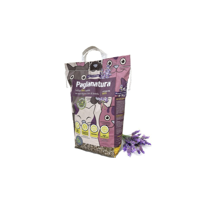 Paglianatura Lettiera Vegetale Per Gatti Lavanda Granulo 6 Lt.