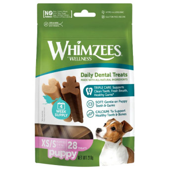 Whimzees-Puppy snack vegetale per pulizia dentale(XS-S 28 PZ.) -