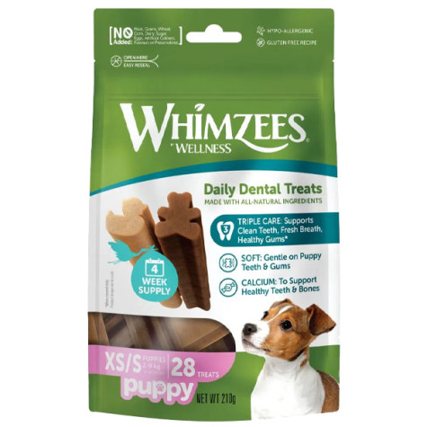 Whimzees-Puppy snack vegetale per pulizia dentale(XS-S 28 PZ.) -