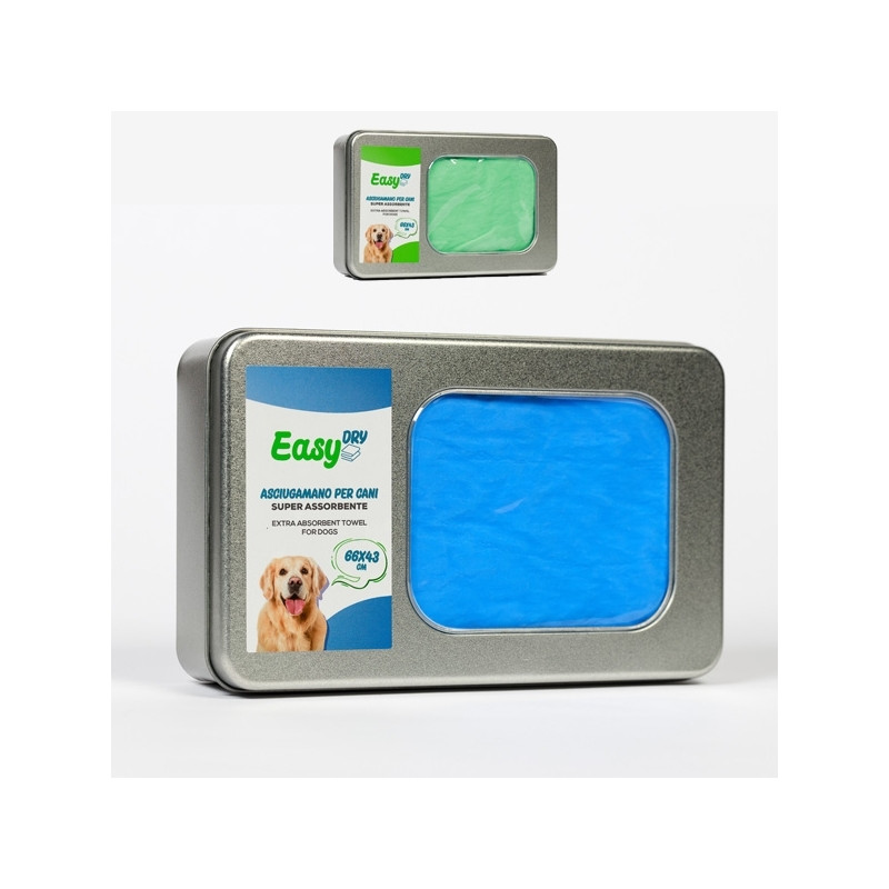 Easypu - EasyDry Asciugamano per Cani Colore Verde | 66 X 43 cm