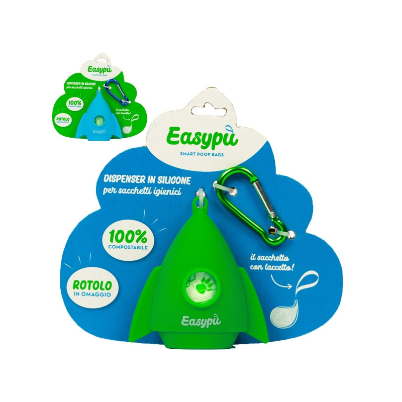 Easypu - Rocket Porta Sacchetti Igienici Couleur Vert | L 9 X H 9,5 cm Easypu - Rocket Porta Sacchetti Igienici Couleur Vert | L 9 X H 9,5 cm