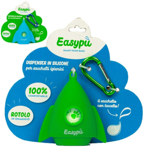 Easypu - Rocket Porta Sacchetti Igienici Colore Verde | L 9 X H 9,5 cm - 