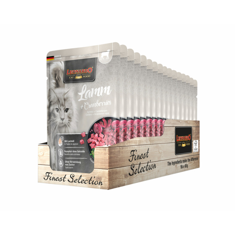 Leonardo Agneau + Myrtilles rossi 85 g. x 16 Sachets Leonardo Agneau + Myrtilles rossi 85 g. x 16 Sachets