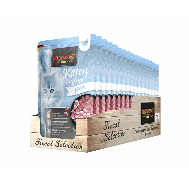 Leonardo Kitten Pollame 85 g. x 16 Sachets Leonardo Kitten Pollame 85 g. x 16 Sachets