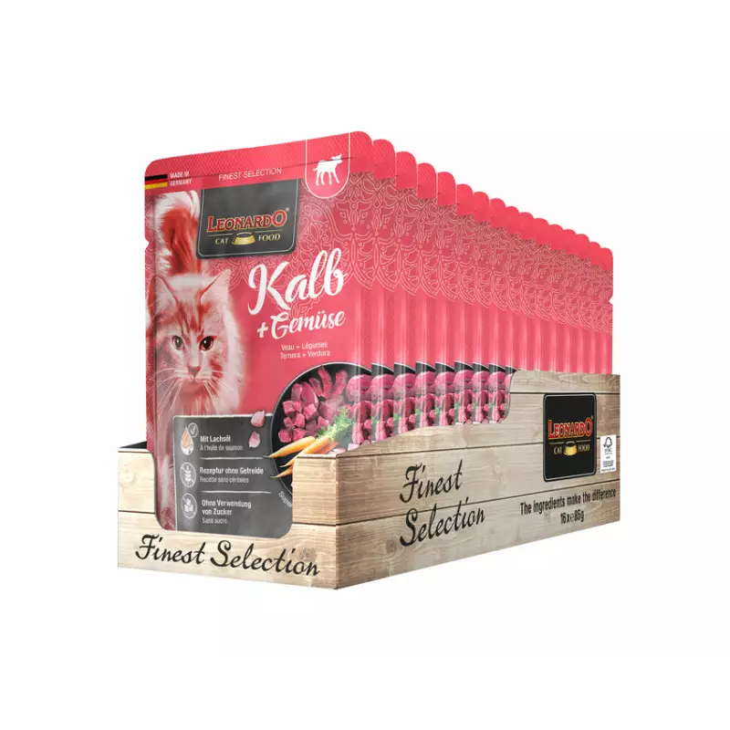 Leonardo Kalbfleisch + Gemüse 85 gr.x 16 Beutel Leonardo Kalbfleisch + Gemüse 85 gr.x 16 Beutel