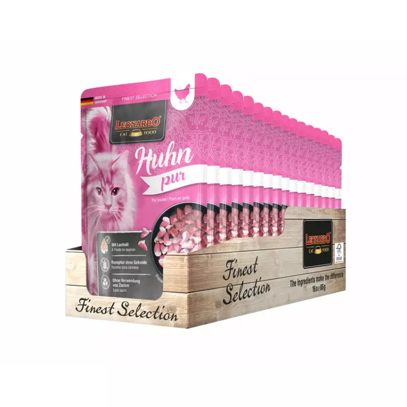 Leonardo Pure Hühnchen 85 gr.x 16 Beutel