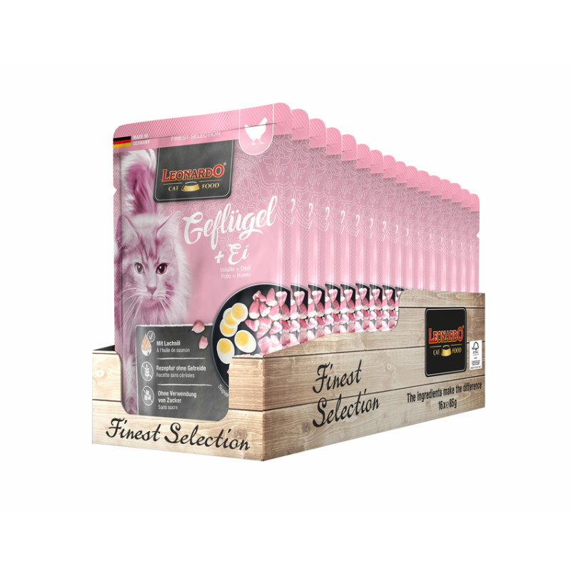 Leonardo Pollame + Uovo 85 g. x 16 Sachets Leonardo Pollame + Uovo 85 g. x 16 Sachets