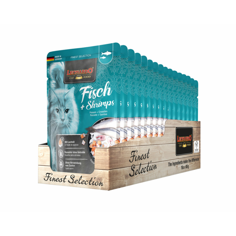 Leonardo Poisson et Crevettes 85 g. x 16 Sachets