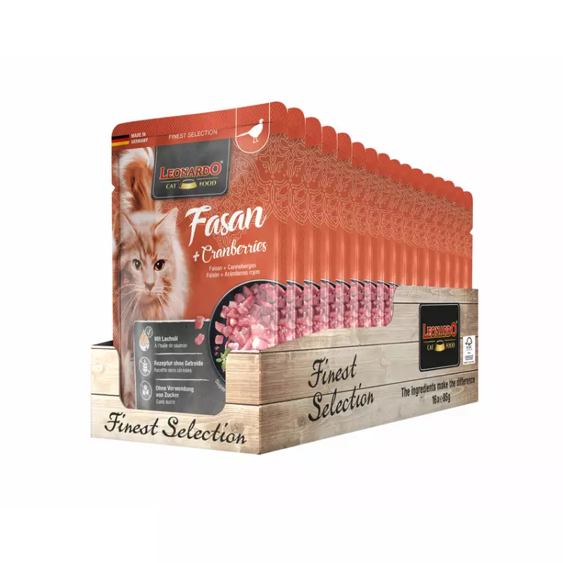 Leonardo fagiano + mirtilli 85 gr. x 16 Bustine Leonardo fagiano + mirtilli 85 gr. x 16 Bustine