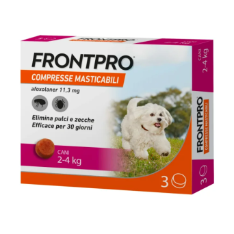 FRONTPRO 3 COMPRESSE MASTICABILI PER CANI 2-4KG (11,3MG) -