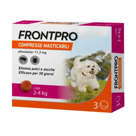 FRONTPRO 3 COMPRESSE MASTICABILI PER CANI 2-4KG (11,3MG) -
