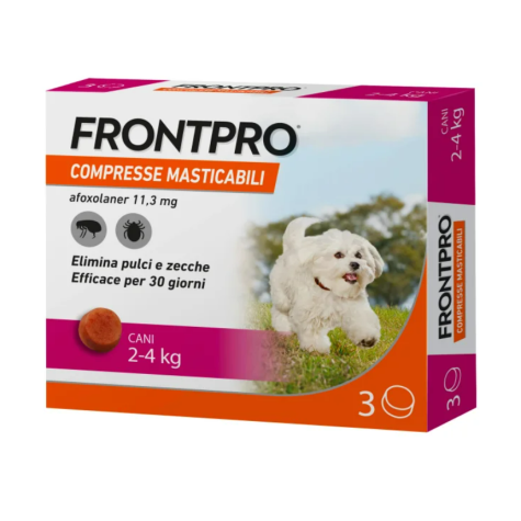 FRONTPRO 3 COMPRESSE MASTICABILI PER CANI 2-4KG (11,3MG) - 