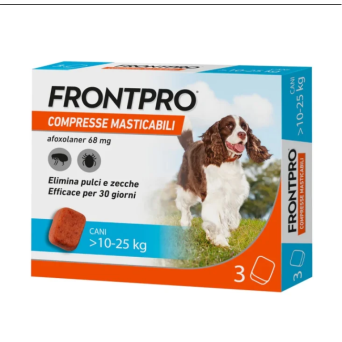 FRONTPRO 3 COMPRESSE MASTICABILI PER CANI 10-25KG (68MG) -
