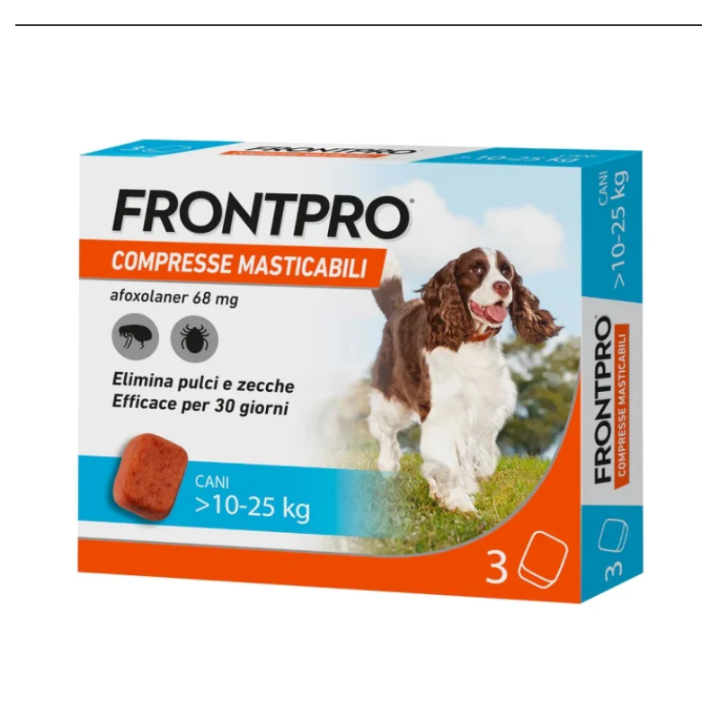 FRONTPRO 3 Comprimés MASTICABILI pour chiens 1025 kg (68MG) FRONTPRO 3 Comprimés MASTICABILI pour chiens 1025 kg (68MG)