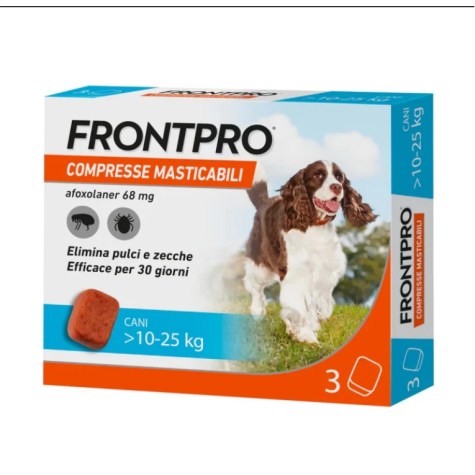 FRONTPRO 3 CHEWABLE TABLETS FOR DOGS 10-25KG (68MG) -