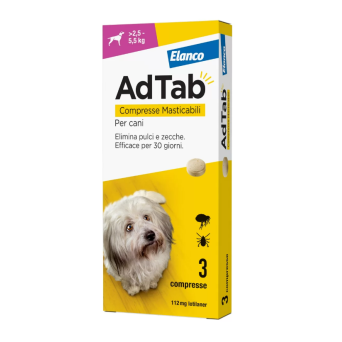 AdTab Dogs 2.5-5.5 Kg 3 Tablets (112 Mg) -