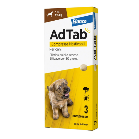 AdTab Dogs 1.3-2.5 Kg 3 Tablets (56 Mg) - 