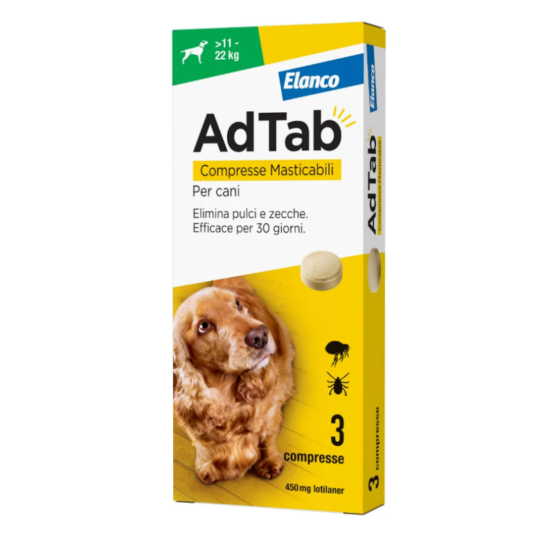 AdTab Dogs 11-22 Kg 3 Tablets (450 Mg)