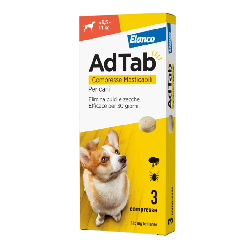 AdTab Dogs 5.5-11 Kg 3 Tablets (225 Mg)