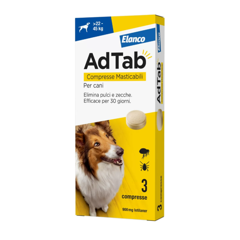 AdTab Dogs 22-45 Kg 3 Tablets (900 Mg)