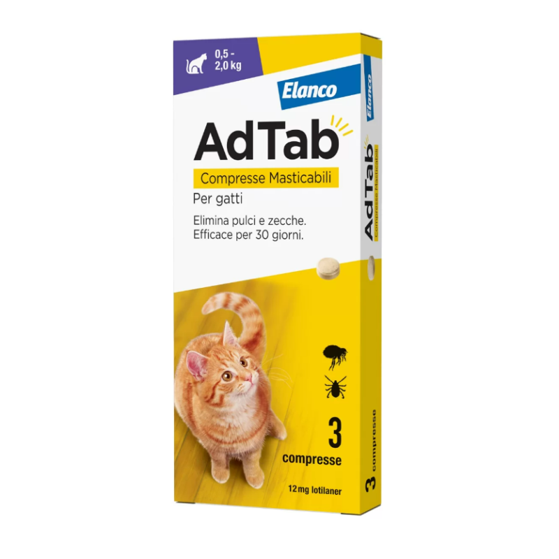 AdTab Gatti 0,5-2 Kg 3 Compresse (12 Mg)