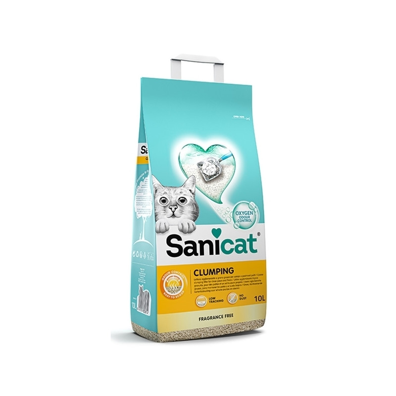 Sanicat - Litière Clumping Unscented Agglomerante Senza Profumo 10 LT Sanicat - Litière Clumping Unscented Agglomerante Senza Profumo 10 LT