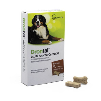 Vetoquinol - Drontal Multi Flavour Meat | Hunde XL 8 Tabletten - 