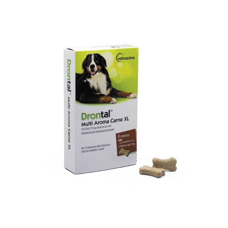 Vetoquinol - Drontal Multi Aroma Carne | Cani XL 8 comprimés Vetoquinol - Drontal Multi Aroma Carne | Cani XL 8 comprimés