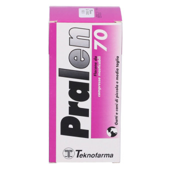 Teknofarma - Pralen compresse per gatti, cani di piccola e media taglia - Antielmintico polivalente vermifugo 70cpr -