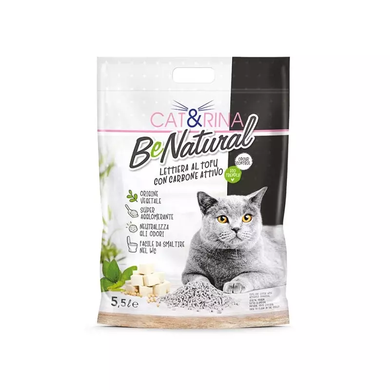 Record - Lettiera Ecologica Cat & Rina BeNatural al Tofu con Carbone Attivo 5,50LT