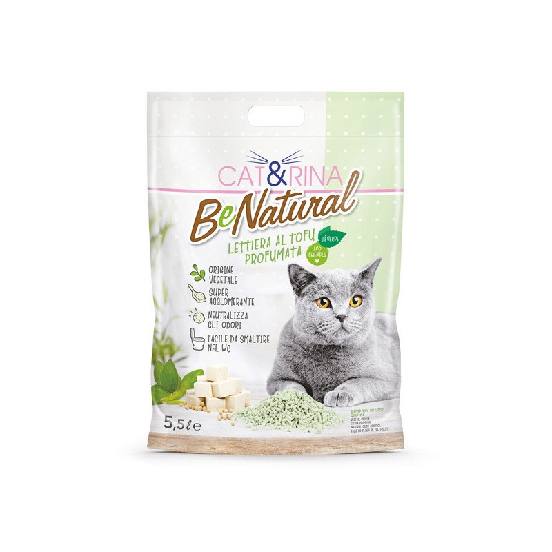 Record – Cat & Rina BeNatural Ökologisches Katzenstreu mit Tofu-Grüntee-Duft, 5,50 l