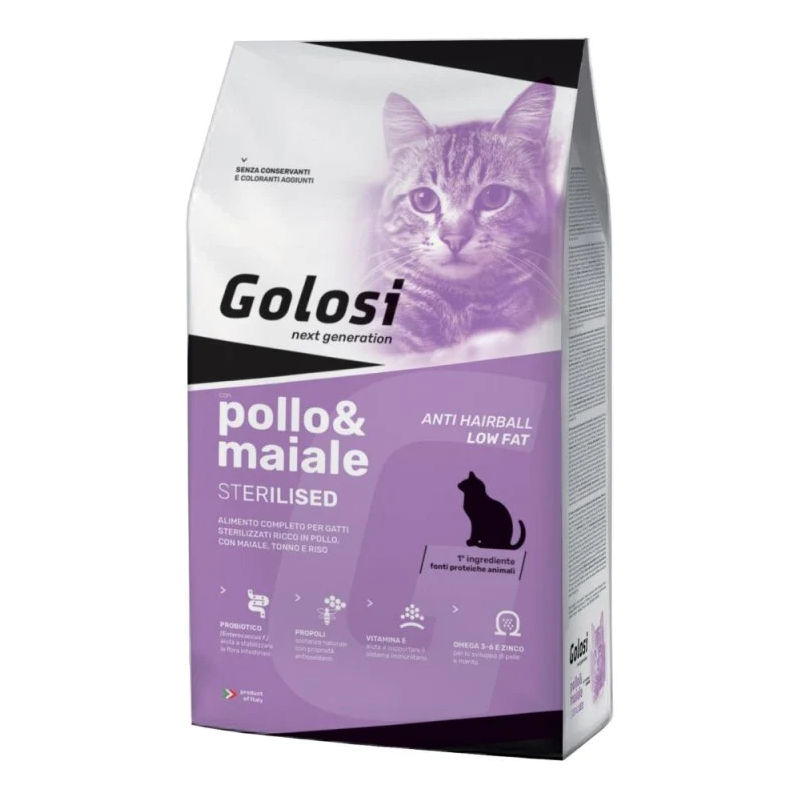 Golosi Chat Sterilised Poulet et Porc da 7,5 Kg Golosi Chat Sterilised Poulet et Porc da 7,5 Kg