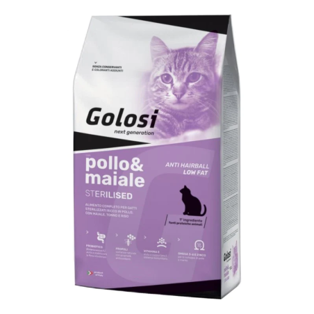 Golosi Gatto Sterilised Pollo e Maiale da 7,5 Kg - 