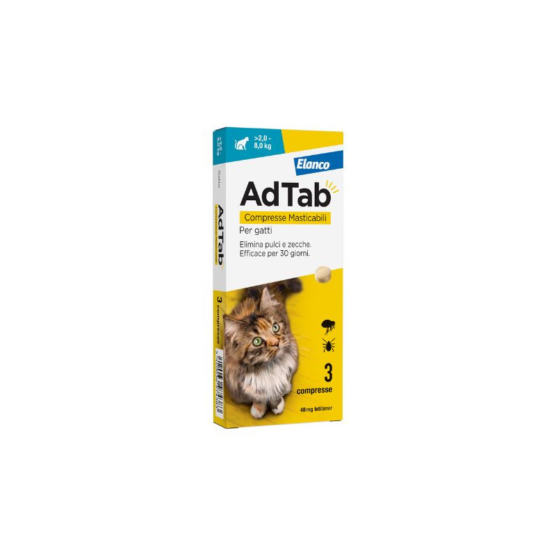 AdTab Gatti 2-8 3 kg Comprimés (48 Mg) AdTab Gatti 2-8 3 kg Comprimés (48 Mg)