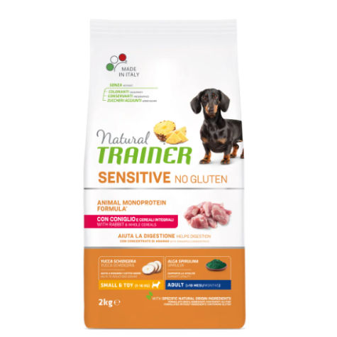 TRAINER Natural Sensitive Plus No Gluten Small & Toy Adult with Rabbit 2 kg. - 