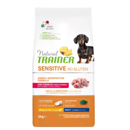 TRAINER Natural Sensitive Plus No Gluten Small & Toy Adult con Coniglio 2 kg. - 