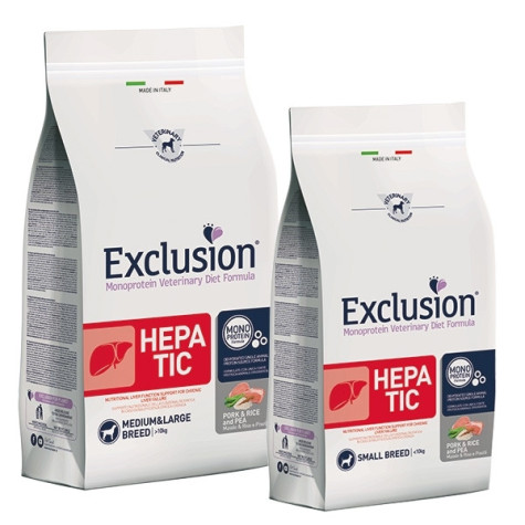 Exclusion Hepatic Pork&Rice and Pea - small Breed da 2 kg. -