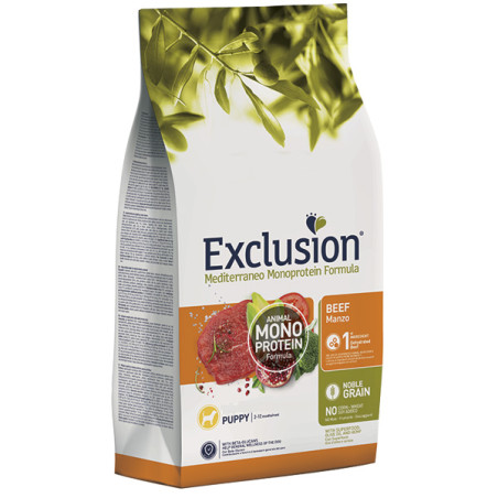 Exclusion - Mediterraneo Monoprotein Puppy Medium Breed con Manzo 12 kg - 