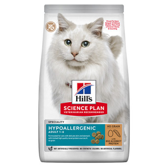 Hill's Pet Nutrition - Science Plan Cat Adult Hypoallergen mit Ei und Insekten 1,5 kg -