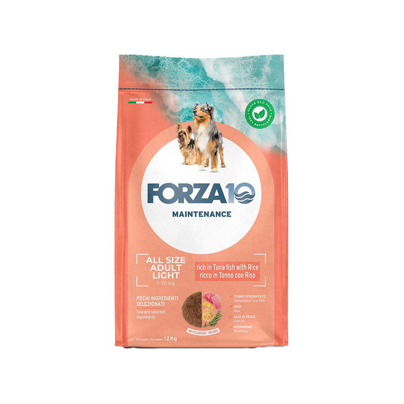 FORZA10 Chien Light Maintenance Thon et Riz 12,5 kg
