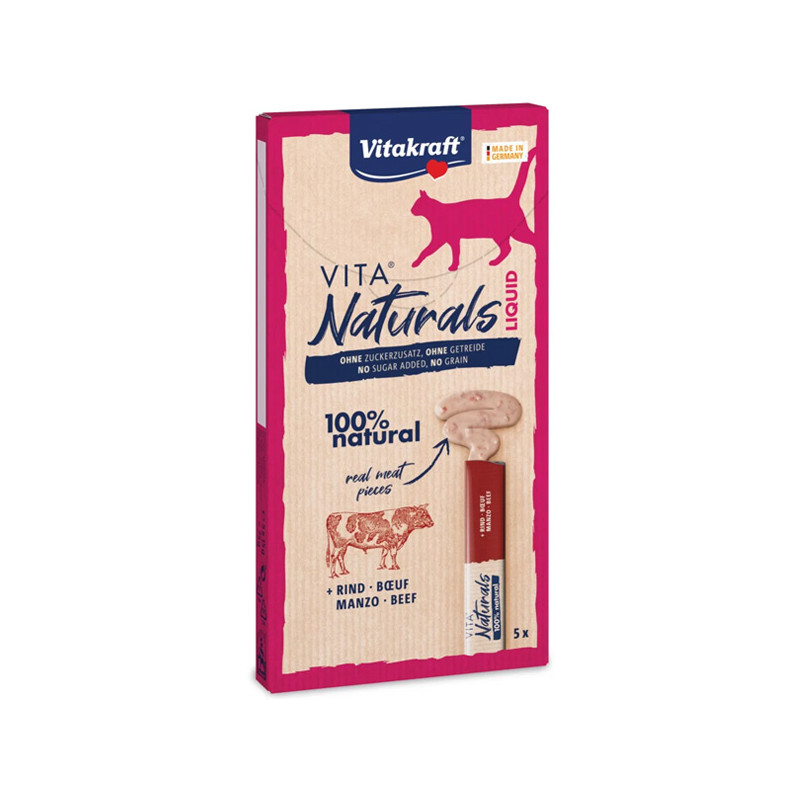 Vitakraft – Vita Naturals Katzen-Flüssigsnack Rind und Huhn