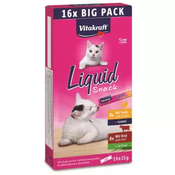 Vitakraft – Cat Liquid Multipack-Snack mit doppeltem Geschmack -