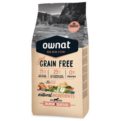 Ownat - Just Grain Free Dog Adult Salmone e Frutti di Mare 14 Kg. - 