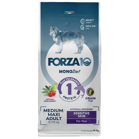 Forza10 - DOG Medium Maxi Diät Monoproteinhaut mit Fisch 10 kg - 